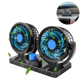 Double Ventilateur électrique pour voiture 2 vitesses rotatif à 360 degrés